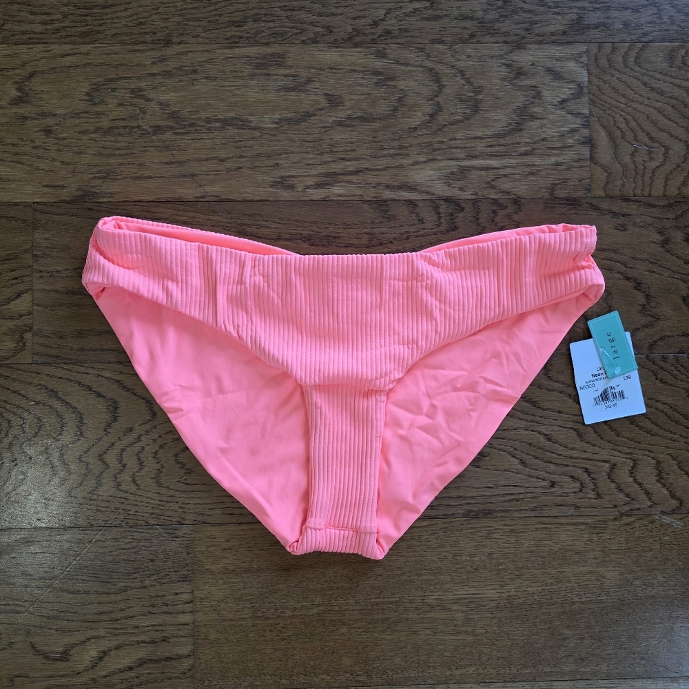 Sunsets Swim Bottom Alana Reversible Hipster Neon Coral Size Large NWT